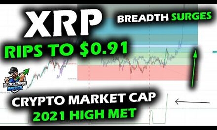 XRP Price Chart Surges to $0.91 as Crypto Market Cap Meets 2021 All Time High, Bitcoin Rotates Gains